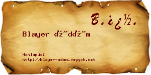 Blayer Ádám névjegykártya